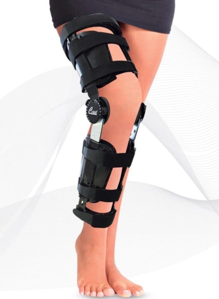 كيس مشد ومثبت ركبة و دعامة قدم مفصلية - مثبت ساق قابل للتعديل لإصابات الركبة/الكاحل، تخفيف آلام أخيل ودعم ما بعد الجراحة للقدم اليسرى واليمنى صناعة تركي - Image 3