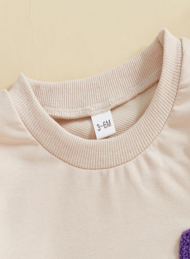 Honganda Baby Boy Girl Mardi Gras Romper Sweatshirt Letters Embroidered Bubble Onesie Fall Carnival Festival Holiday Outfit (Apricot, 0-3 Months) - Image 5