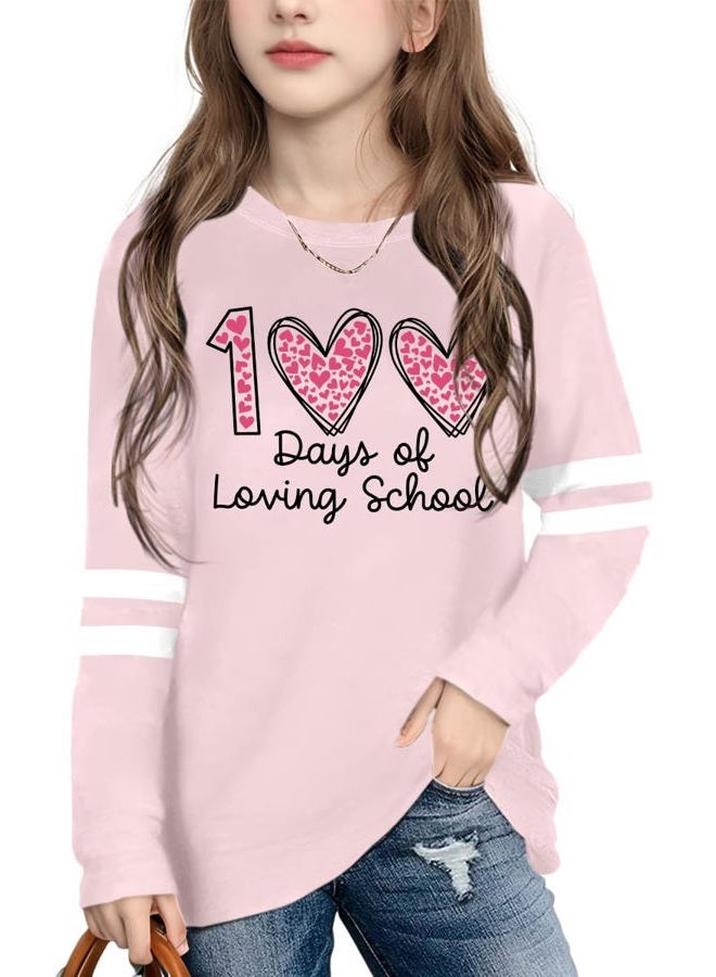 MEESHEEP 100 Days of School Shirt Kids：Happy 100 Day Shirts Boys Girls School-Day Tshirts Cute Graphic Tee Tops 4-12y, Pink2, 9-10 Years - Image 1