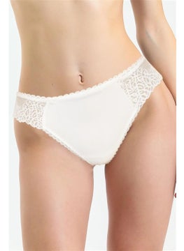 Magic Form 412 Women's Lace Back Brazilian Panties-Ecru  - Image 2