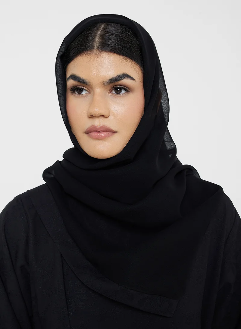 خزانة Textured Abaya With Sheila