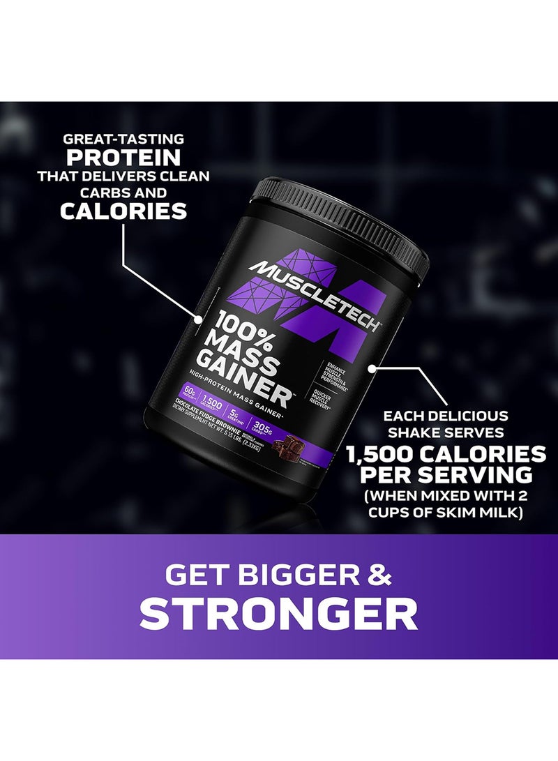 MuscleTech 100% Mass Gainer High-Protein Mass Gainer - 60g Protein - 1,500 Calories - 305g Carbs - 5g Creatine - Chocolate Fudge Brownie Flavor - Dietary Supplement - Net Wt 5.15 lbs (2.33kg) - Image 4