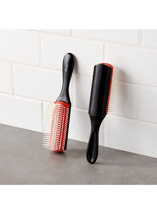 Diane 9-Row Professional Styling Brush, Nylon Pins for Thick or Curly Hair, Use with Wet Hair and Distributing Conditioner, Blowdrying, Black & Red, 1 Count (Pack of 1) - Image 4