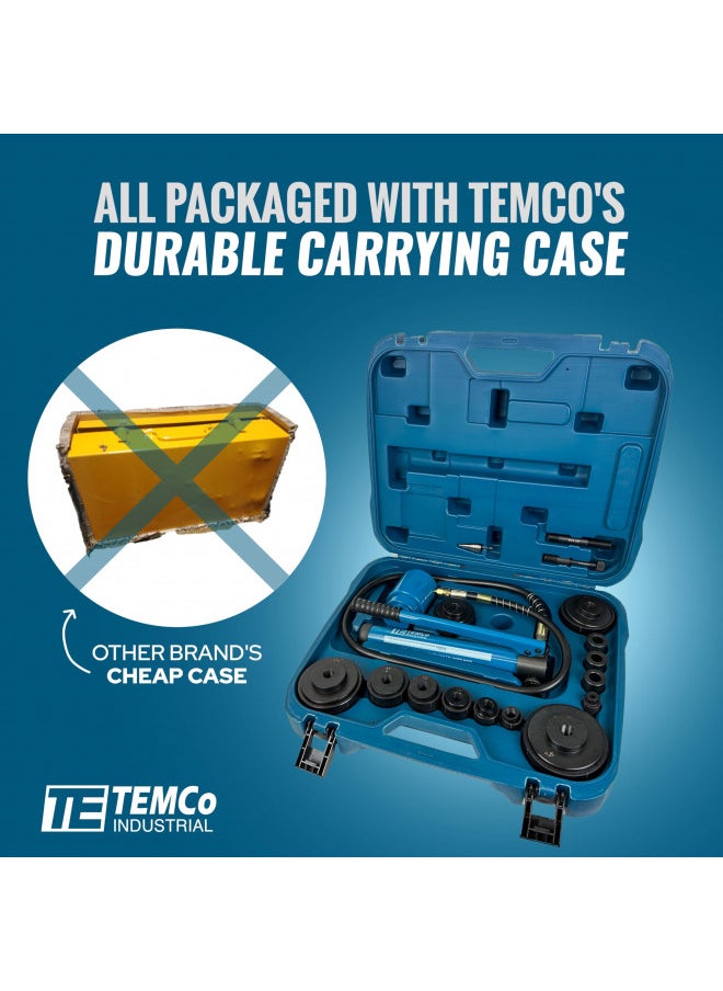 TEMCo Industrial TEMCo TH0037 4" Hydraulic Knockout Punch Electrical Conduit Hole Cutter Set KO Tool Kit 5 Year Warranty  - Image 3