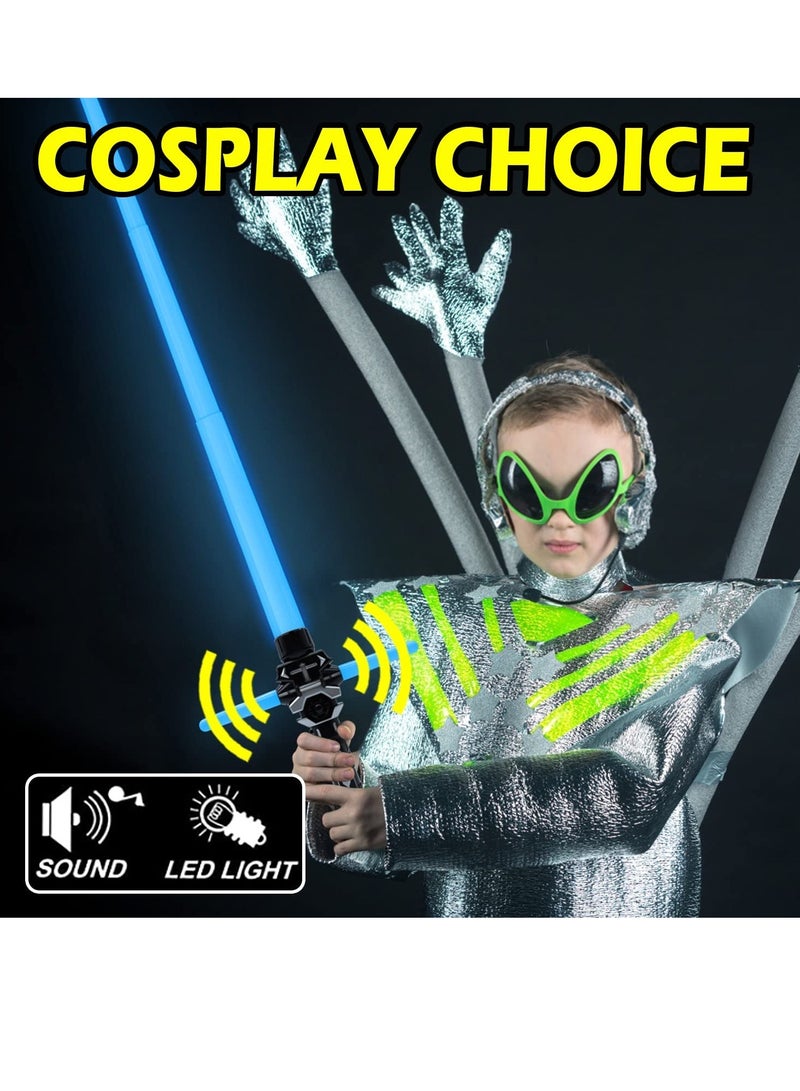 Barakah 2PCS Light Up Saber for Kid, 2-in-1 Dual Light Up Sabers with FX Sound, Expandable Light Swords Set for Galaxy War Fighter Warriors, Dress Up Party Birthday Present - Image 3