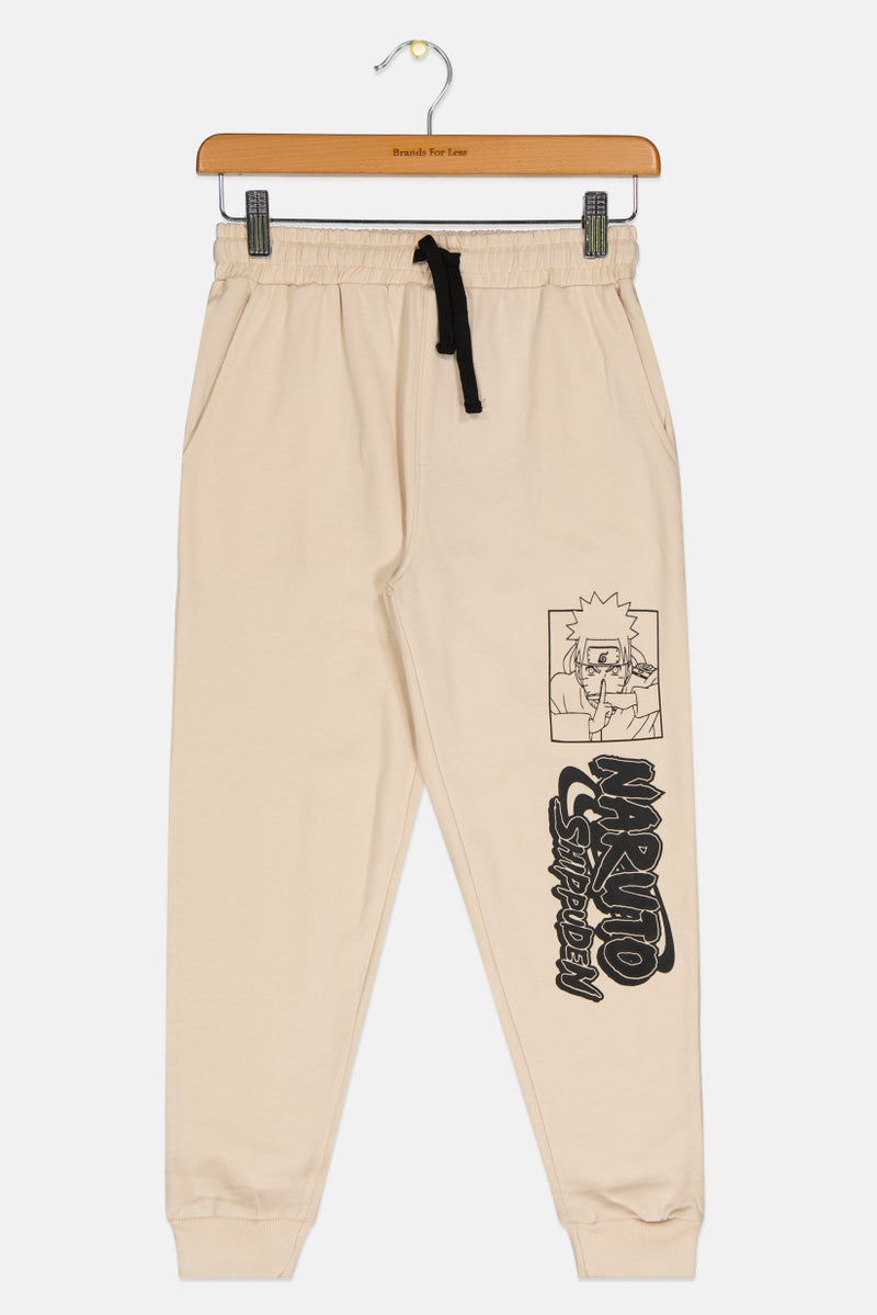 Naruto Kids Boy Graphic Print Sweatpants, Beige - Image 2