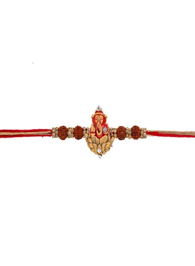 فويلا VOYLLA Divine Rudraksha Ganesha Rakhi مع حزمة رولي تشاوال | راخي للأخ | - Image 3