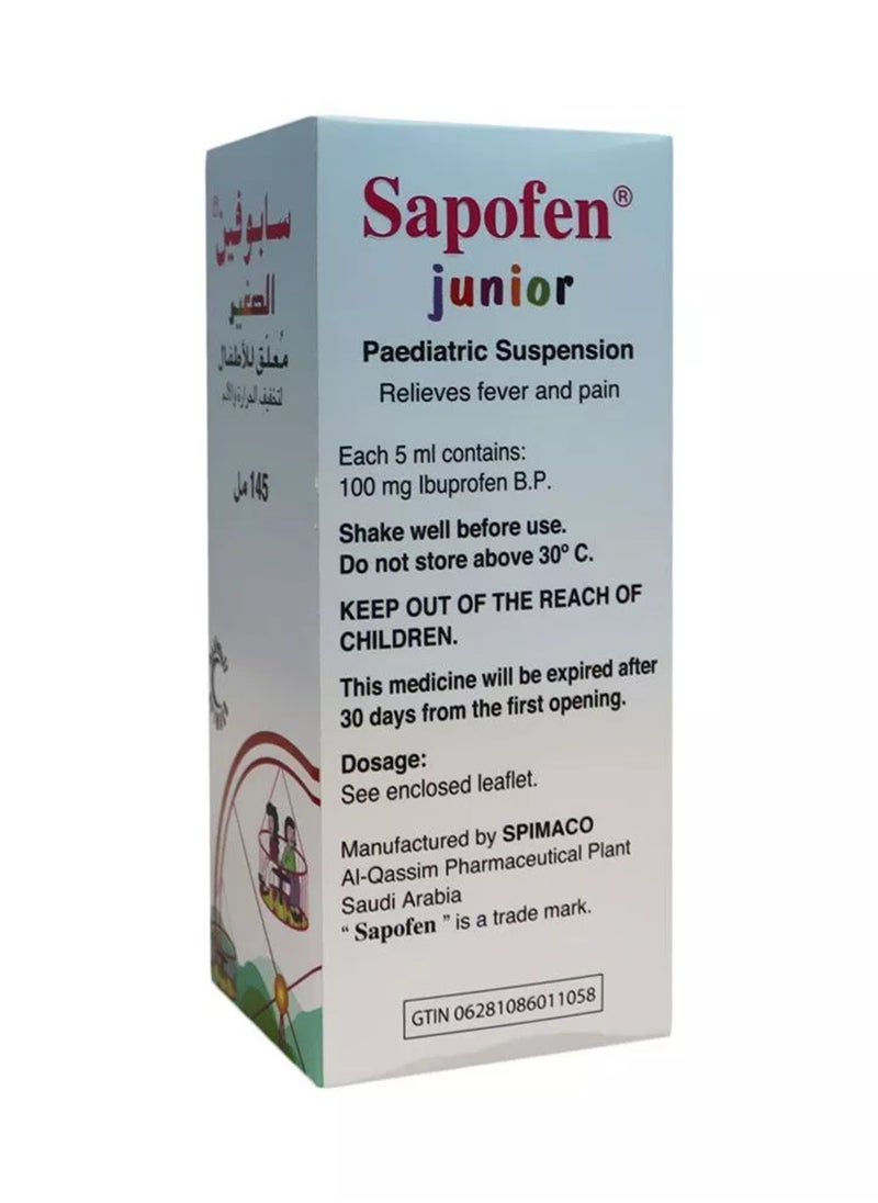 Julphar - Sapofen Junior 100 Mg   5 Ml Syrup, 145 Ml - Image 1