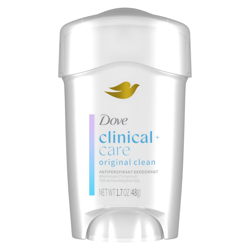 Dove Clinical Protection Antiperspirant Deodorant For Sweat and Odor Protection Original Clean Antiperspirant For Women Made With 1/4 Moisturizers 1.7 oz - Image 1