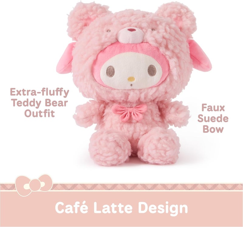 GUND Sanrio Official Hello Kitty and Friends My Melody Café Latte Teddy Bear Plush, Collectible Plush Toy, Stuffed Animal for Ages 1 and Up, Pink, 10” - Image 5