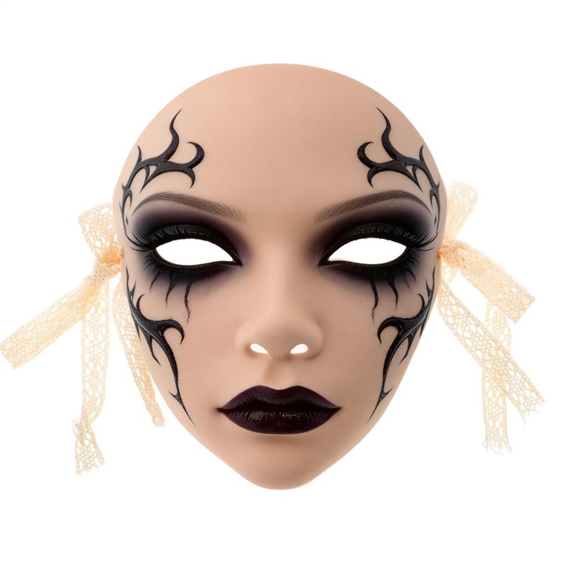 Chinese Style Cosplay Face Mask Red For Women Stage Performance Dance Party - Image 2