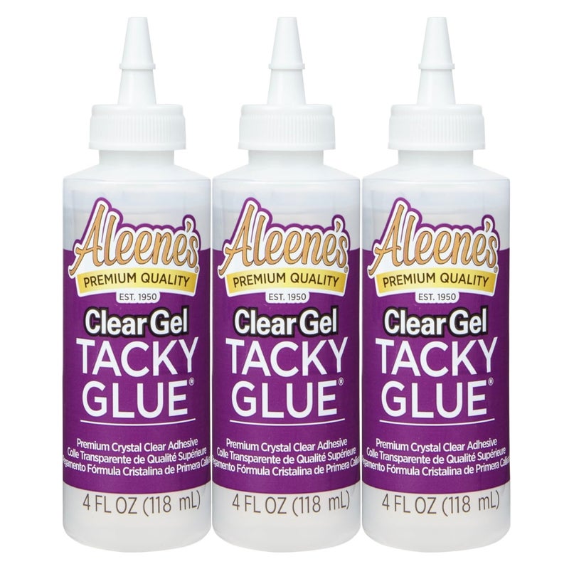 غراء ألينز الواضح اللاصق للحرف غير السام يجف ويطبق بشكل واضح 4 أونصة سائلة 3 عبوات