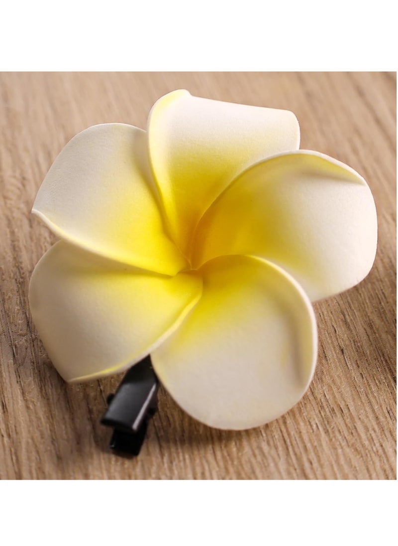 Generic - 6PCS Hawaiian Flower Hair Clips, Foam Plumeria Hair Clip Hawaiian Frangipani Hair Clip Hawaiian Hair Accessories(3 different sizes) - Image 1
