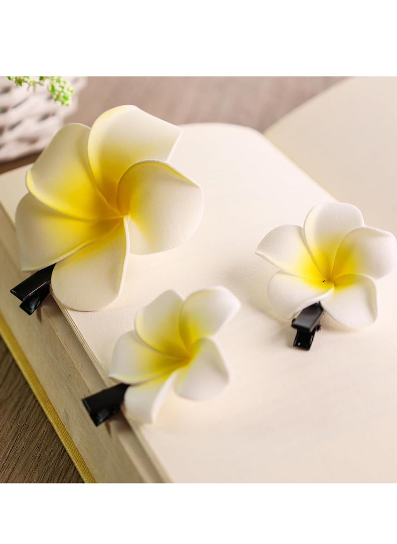 Generic - 6PCS Hawaiian Flower Hair Clips, Foam Plumeria Hair Clip Hawaiian Frangipani Hair Clip Hawaiian Hair Accessories(3 different sizes) - Image 1