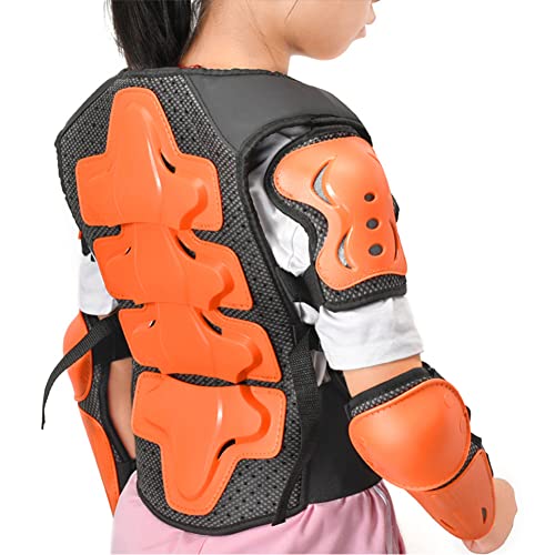 Kelendle Kids Motorcycle Armor Vest Suit Body Dirt Bike Protective Gear Youth Chest Spine Protector Child Elbow Knee Pads for Outdoor Racing Riding Skating Snowboarding Skiing Black - Image 2