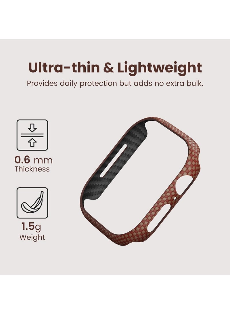PITAKA PITAKA Apple Watch Series 10 Case, Exquisite Minimalist Slim Apple Watch Series 10 46mm Case, Aramid Fiber Woven Air Case - Sunset  - Image 3