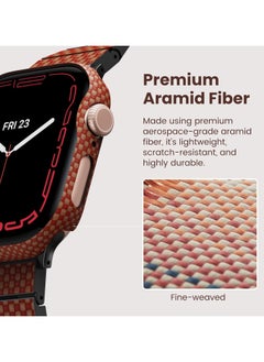PITAKA PITAKA Apple Watch Series 10 Case, Exquisite Minimalist Slim Apple Watch Series 10 46mm Case, Aramid Fiber Woven Air Case - Sunset  - Image 5