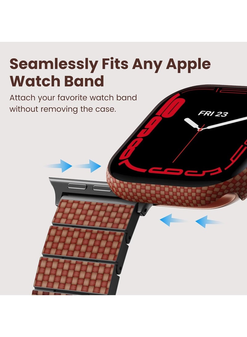 PITAKA PITAKA Apple Watch Series 10 Case, Exquisite Minimalist Slim Apple Watch Series 10 46mm Case, Aramid Fiber Woven Air Case - Sunset  - Image 4