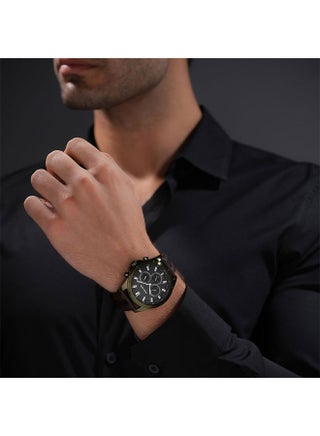 Men Malawi Grey Dial Brown Leather Strap Multifunction Watch - 43mm - view 4