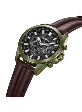 Men Malawi Grey Dial Brown Leather Strap Multifunction Watch - 43mm - view 2