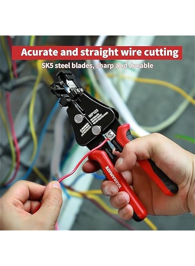 Automatic Wire Stripper/Wire Crimper/Wire Cutter, 3 in 1 Universal Electric Wire Stripper Tool for 8-18 AWG Solid and Stranded Electrical Wire |10-22 AWG Wire Crimping Tool - Image 4