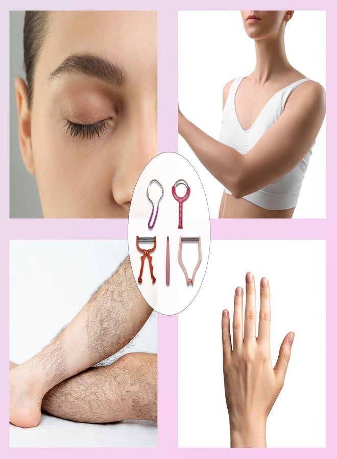 مجموعة إزالة شعر الوجه 5 في 1 من سبرينغ - لإزالة شعر الوجه للنساء، مزودة بملقط سبرينغ لإزالة شعر الذقن والشفة العليا والشارب - Image 4