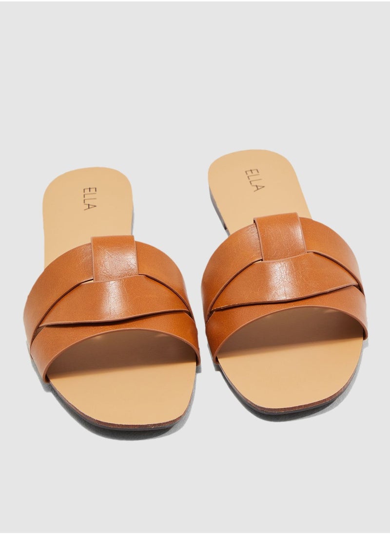 ELLA - Woven Design Flat Sandal - Image 1