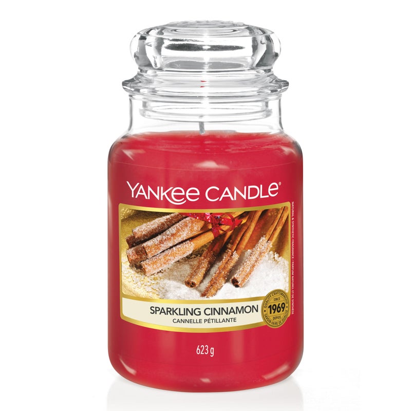 Yankee Candle Scented Candle  Sparkling Cinnamon Large Jar Candle  Burn Time up to 150 Hours  Perfect Gifts for Women