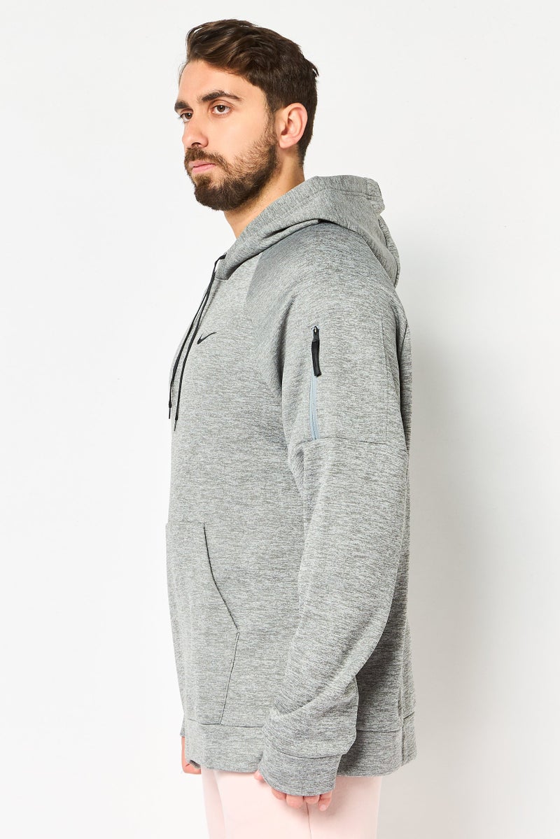 Nike Men Therma Fit Long Sleeve Training Hoodies, Grey - Image 4