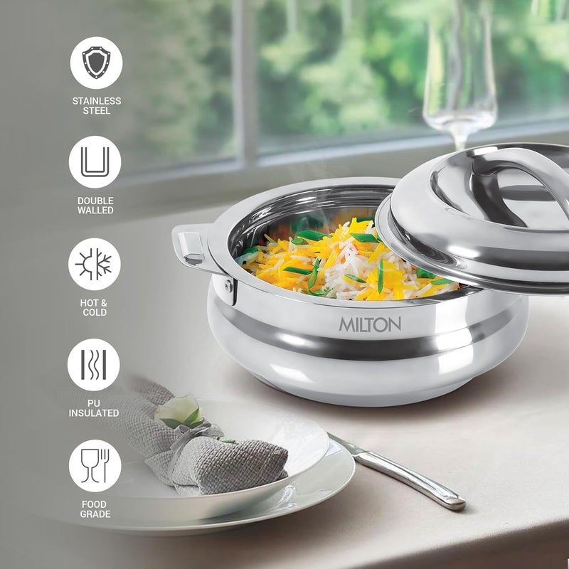 Milton MILTON Sphere 2500 Stainless Steel Casserole 233 Litre Silver Double Walled PU Insulated Hot Cold Food Grade Easy to Lift Handle Hygienic - Image 2
