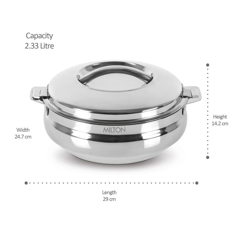 Milton MILTON Sphere 2500 Stainless Steel Casserole 233 Litre Silver Double Walled PU Insulated Hot Cold Food Grade Easy to Lift Handle Hygienic - Image 5