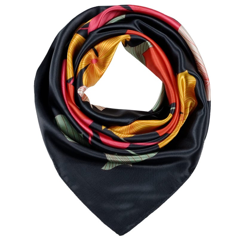 QBSM 35'' Satin Large Square Head Scarf Silk Feeling Neck Scarves Hair Sleeping Wrap Lightweight Headscarf for Women - Image 2