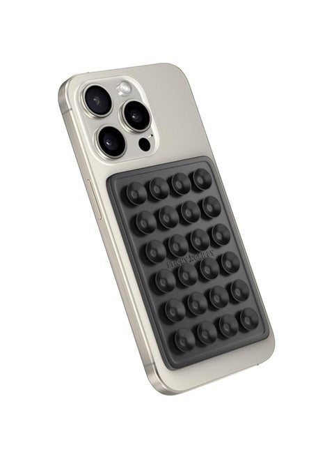 Suction Phone Case Mount, Sillicon Adhesive Phone Accessory for iPhone and Android, Hands-Free Fidget Toy Mirror Shower Phone Holder, Tiktok Videos and Selfies (Black)