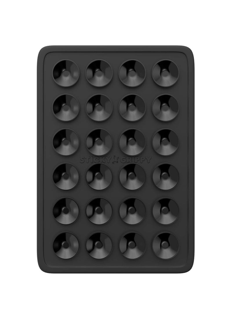 Suction Phone Case Mount, Sillicon Adhesive Phone Accessory for iPhone and Android, Hands-Free Fidget Toy Mirror Shower Phone Holder, Tiktok Videos and Selfies (Black)