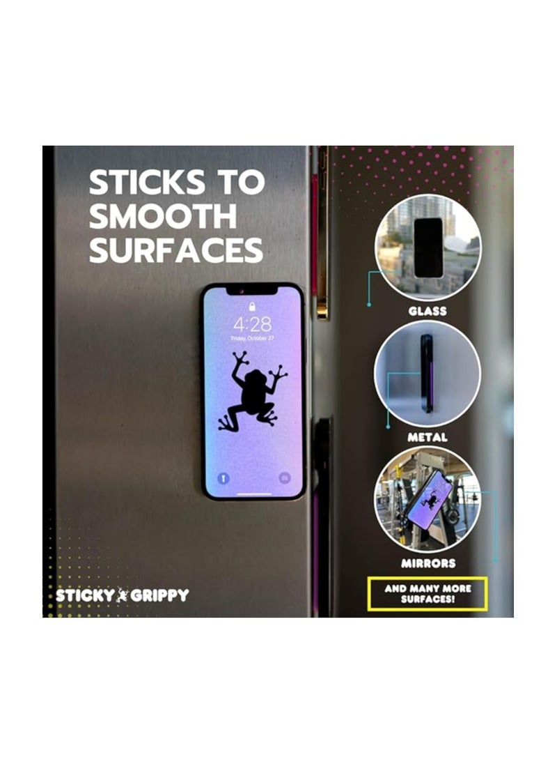 Suction Phone Case Mount, Sillicon Adhesive Phone Accessory for iPhone and Android, Hands-Free Fidget Toy Mirror Shower Phone Holder, Tiktok Videos and Selfies (Black)