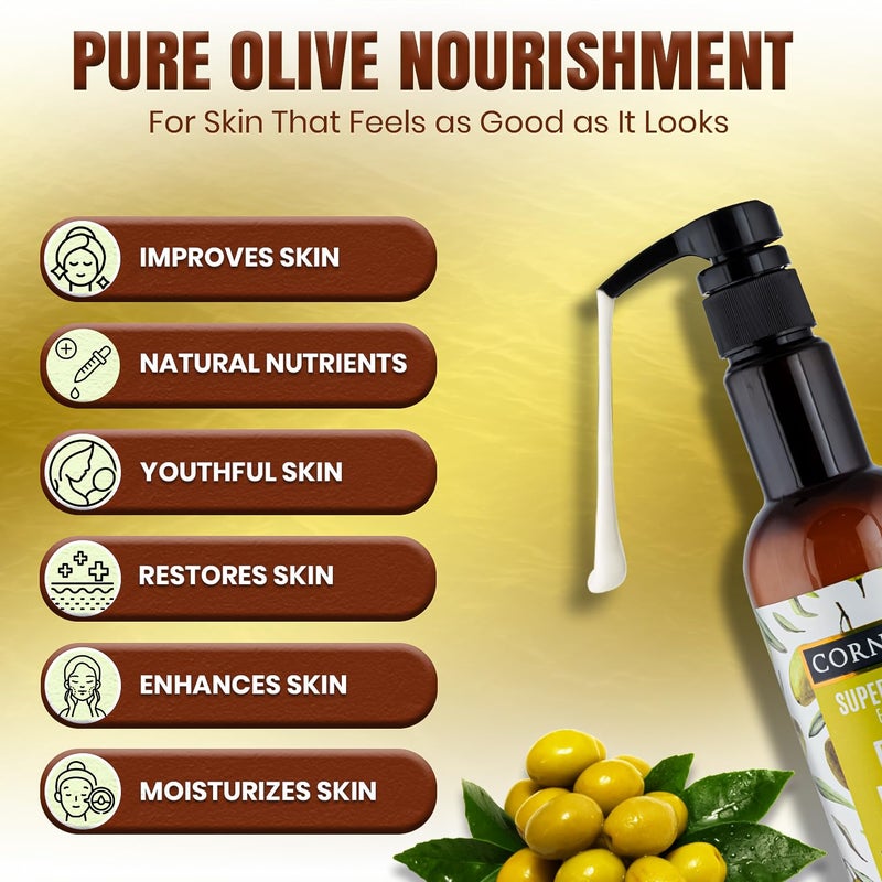 CORNELLS WELLNESS CORNELLS Super Foods Mediterranean Olive & Shea Butter Body Lotion with Aloe Vera For Men & Women | Super Hydrating & Non-Greasy Moisturizer for Soft, Smooth, & Nourished Skin - 500ml - Image 4