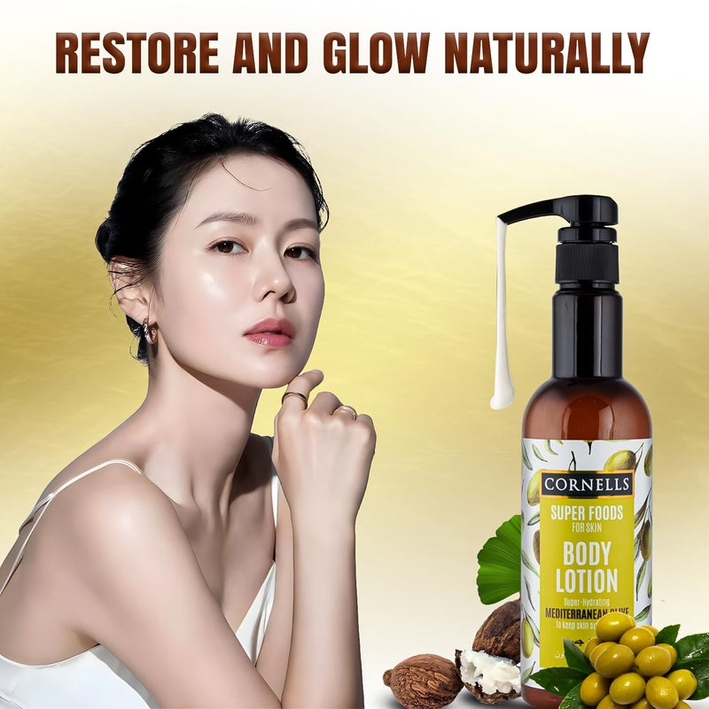 CORNELLS WELLNESS CORNELLS Super Foods Mediterranean Olive & Shea Butter Body Lotion with Aloe Vera For Men & Women | Super Hydrating & Non-Greasy Moisturizer for Soft, Smooth, & Nourished Skin - 500ml - Image 2