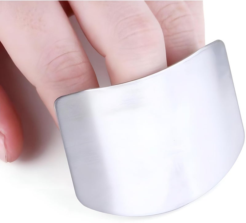 Hand Protector - Heavy Duty Finger Guard 2.6 Inch Stainless Steel Base with Silicone Grip for Slicing Fruits Veggies and Plants Trio Pack Sale