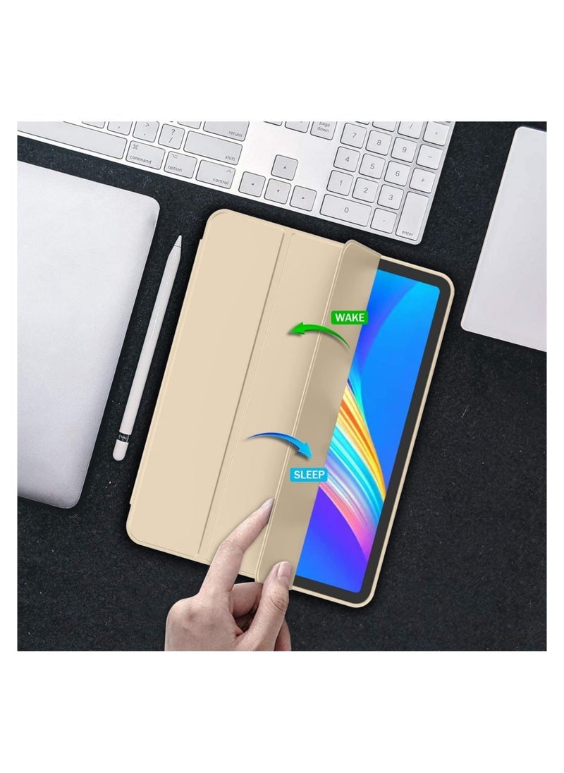 JAJEEK iPad Pro 12.9 Case 2022(6th Gen)/2021(5th Gen) with Pencil Holder [Support iPad 2nd Pencil Charging/Pair],Trifold Stand Smart Case with Soft TPU Back,Auto Wake/Sleep(Champagne Gold) - Image 2