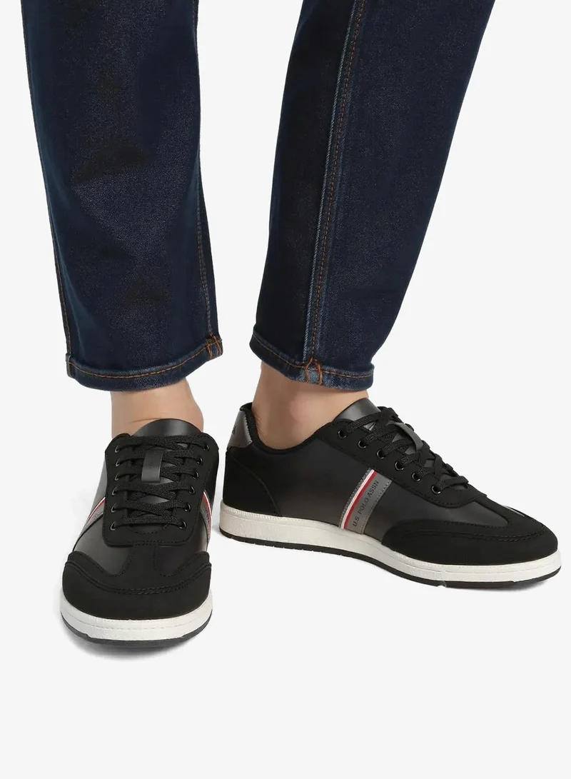 U.S. Polo Assn. Black Men's Black Low-Top Sneakers,Lightweight Shoes Casual for Classic Look for Men | Best Price UAE