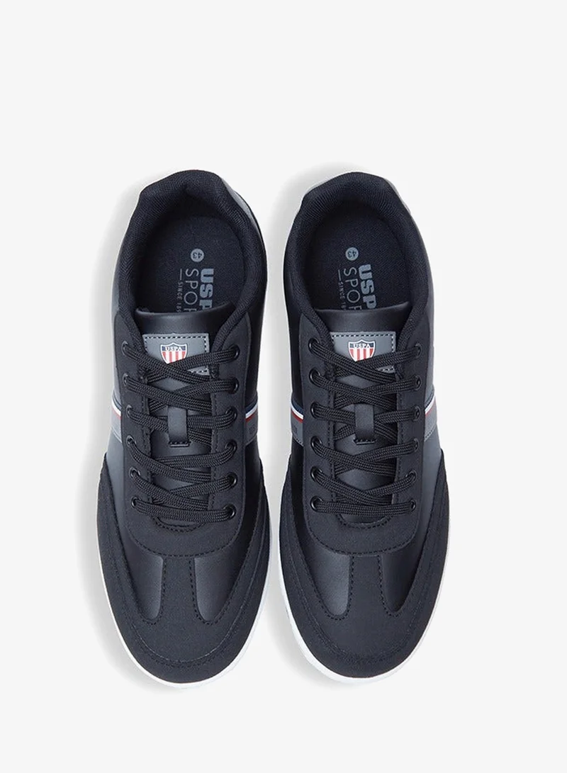 U.S. Polo Assn. Black Men's Black Low-Top Sneakers,Lightweight Shoes Casual for Classic Look for Men | Best Price UAE