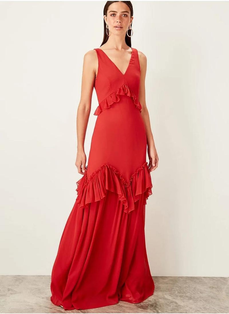 trendyol - Pleated Layered Dress - Image 1
