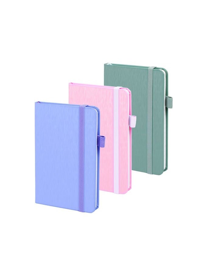ONAVIA A6 Pocket Notebook Lined Journals, Small Journaling Notebooks, 160 Pages Hardcover Mini Notepad for Writing, Work, School and Note Taking with Pen Holder, 3.5" x 5.7", 3 Pack (Assorted Color) - Image 1