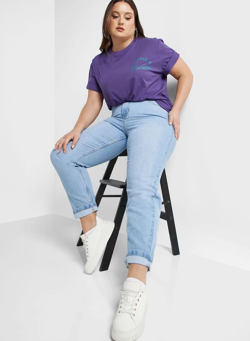 Ginger Plus High Waist Straight Leg Jeans
