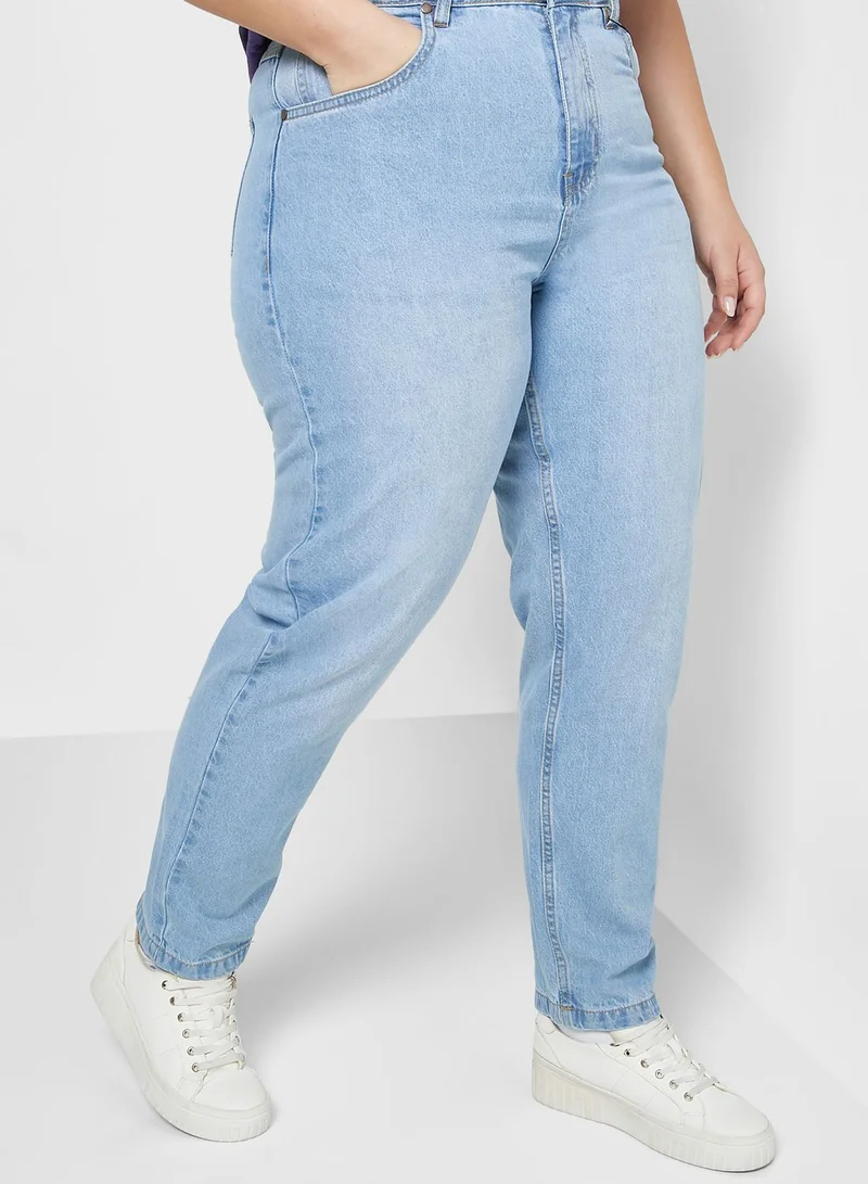 Ginger Plus High Waist Straight Leg Jeans