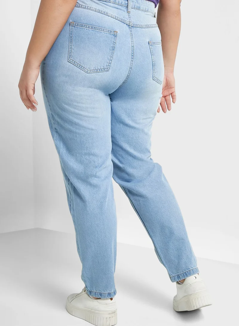 Ginger Plus High Waist Straight Leg Jeans