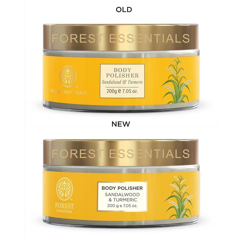 Forest Essentials Body Polisher Sandalwood  Turmeric  Body Scrub for Tan Removal  Skin Brightening Exfoliating Natural Body Scrub  With Sweet Almond Oil Raw Cane Sugar  Rose - Image 5