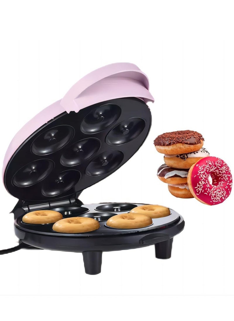 Generic - Electric Mini Doughnut Maker – Non-Stick 7-Cavity Donut Machine in Pink - Image 1