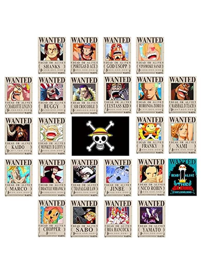 25PCS Anime 【OP】 Wanted Posters 30×21cm, New Bounty Edition, Straw Hat Pirates Crew Nika Luffy 3 Billion, Zoro, Sanji, 【OP】 Anime Gifts - Image 1