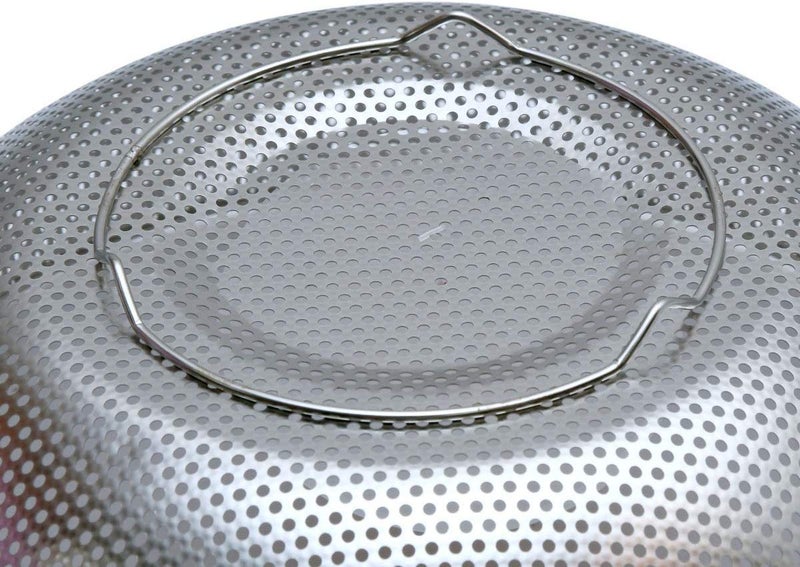 BSBDA Stainless Steel Strainer Rice Washing Bowl for Kitchen Fruit Basket Colander Drainer Bowls with Handle for Kitchen Utensils Strainer for Rice Fruits Vegetable Noodles and Pasta Filter - Image 5